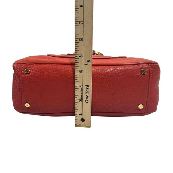 Tory Burch Red Leather Shoulder or Hand Bag w Gold detail Amanda Bag - Picture 9 of 11